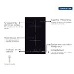Cooktop Tramontina  por Indução Dominó Slider 2EI 30 com 2 Áreas de Aquecimento e Comando Touch