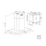 Coifa de Ilha Dritta Isla 90 Split em Aço Inox 90 cm 220