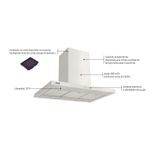 Coifa de Ilha New Dritta Isla em Aço Inox 90 cm 220 V