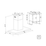 Coifa de parede Dritta Wall 90 Split em Aço Inox 90 cm 220 V