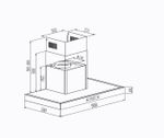 Coifa Zeta de Parede Perimetral 90CM Smart