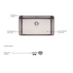 Cuba de embutir Design Collection Quadrum Undermount em Aço Inox 70x40 cm
