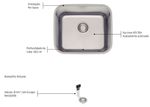 Cuba de Embutir Dora 40 BL R6 Inox Escovado com Válvula e escape 40x34 cm  Tramontina