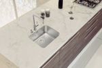 Cuba de Embutir Dora 40 BL R6 Inox Escovado com Válvula e escape 40x34 cm  Tramontina