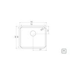 Cuba de embutir Quadrum em Aço Inox 50 U 50X40 cm  Tramontina
