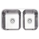 Cuba de embutir/sobrepor Isis 2C 34-28 BS em Aço Inox Polido 69x40 com 2 Cubas   Tramontina 