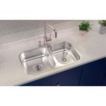 Cuba de embutir/sobrepor Isis 2C 34-28 BS em Aço Inox Polido 69x40 com 2 Cubas   Tramontina 