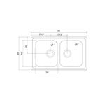 Cuba de Sobrepor Marea Deep 2C 34 em Aço Inox Acetinado 86 x 50 cm com Válvula Tramontina