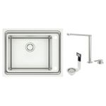 Cuba de Sobrepor Quadrum Deep 50 em Aço Inox com Válvula Ø 4 1/2 com escape e Monocomando Hidden Tramontina