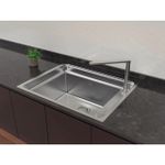 Cuba de Sobrepor Quadrum Deep 50 em Aço Inox com Válvula Ø 4 1/2 com escape e Monocomando Hidden Tramontina