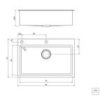Cuba de Sobrepor Quadrum Flush 1C 70 Aço Inox  Tramontina