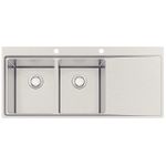Cuba de Sobrepor Smooth 2C 34 EX Aço Inox 116x52 cm com 2 Cubas Tramontina 