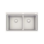 Cuba de Sobrepor Smooth 2C 40 Aço Inox 86x52 cm com 2 Cubas