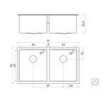 Cuba Design Collection Quadrum 2C 34 em Aço Inox com Acessórios Tramontina