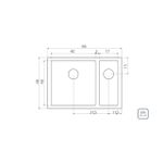 Cuba Design Collection Quadrum em Aço Inox 66x46 com 2 CubasTramontina 