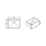 Cuba Quadratino Farm Sink Steel 500 Debacco