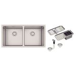 Cuba Quadrum 2C 40 em Aço Inox + Acessórios Tramontina
