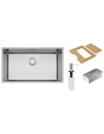 Cuba Quadrum 70 em Aço Inox com Dosador de Sabão, Tábua e Cesto  Tramontina 
