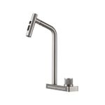 Misturador Aço Escovado com Base Cascata Furação Dupla TTD 409