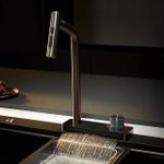 Misturador Aço Escovado com Base Cascata Furação Dupla TTD 409