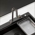 Misturador Aço Escovado com Base Cascata Furação Dupla TTD 409