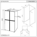 Refrigerador Four Door Crissair Bottom 540Litros Inox 220V