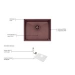 Cuba Quadrum Aço Inox com Revestimento PVD Black 50x40 cm Tramontina