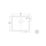 Cuba Quadrum Aço Inox com Revestimento PVD Gold 50x40 cm  Tramontina