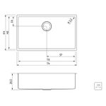 Cuba Quadrum Aço Inox com Revestimento PVD Gold 70x40 cm  Tramontina