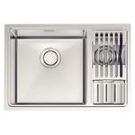 Cuba Quadrum em Aço Inox 66x46 com Escorredor de Pratos e Escorredor de Talheres Tramontina 