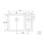 Cuba Quadrum em Aço Inox 66x46 com Escorredor de Pratos e Escorredor de Talheres Tramontina 