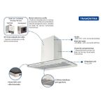 Coifa de Ilha Slim Isla 90 Split em Aço Inox 90 cm 220V