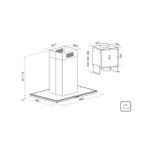 Coifa de Ilha Slim Isla 90 Split em Aço Inox 90 cm 220V