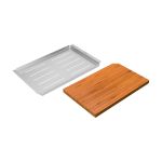 Kit Tábua + Bandeja Escorredora em inox para cubas Quadrum Design Collection  Tramontina