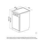 Lava-Louças Inox 9 Serviços SB09X 45 com 6 Programas e 4 Funções 220 V