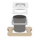 Lixeira de Embutir Clean Square em Aço Inox com Balde Plástico 5 L
