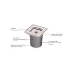 Lixeira de Embutir Clean Square em Aço Inox com Balde Plástico 5 L