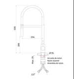 Monocomando Versatille Black - Inox Mangueira Preta
