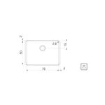 Tanque de embutir Jumbo 108 L em Aço Inox 70x50 cm