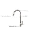 Torneira de Bancada Arko em Aço Inox com sistema anti-gotejamento