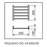 Aquecedor De Toalhas Fio Oculto Pequeno Quada Premium Digital Preto Fosco