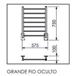 Aquecedor De Toalhas Fio Oculto Grande Quada Premium Digital Preto Fosco