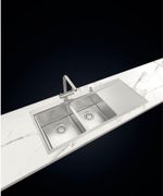 Cuba de Sobrepor Smooth 2C 34 EX Aço Inox 116x52 cm com 2 Cubas Tramontina 