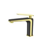 Misturador Monocomando Bica Baixa Black/Gold Lexxa