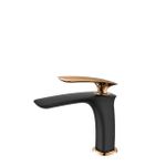 Misturador Monocomando Bica Baixa Black Matte / Rose Gold  Lexxa