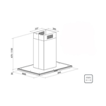 Coifa de Ilha Slim Isla 90 em Aço Inox 90 cm