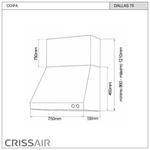 COIFA DE PAREDE PROFISSIONAL DALLAS 75 CM