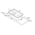 COOKTOP ELANTO ARTIGIANO INOX - 91CM 5Q GÁS MC 4KW LATERAL
