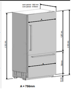 REFRIGERADOR ELANTO NERO ARGENTO - COMBINADO EMBUTIR REVESTIR 30' ICE MAKER 480L 220V