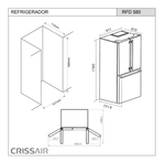 Refrigerador Crissair French Door 580 Litros Inox 220V